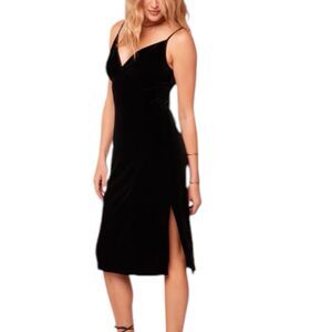 NWT Band Of The Free Girl Crush Black Velvet Midi Dress Size Large